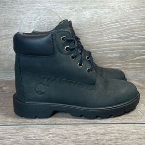 Timberland Classic Black Nubuck 10710 Waterproof 6” Little Boy Sz 13 Boots